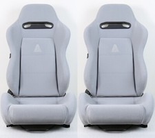 2 X Tanaka Gray Micro Cloth Racing Seats Reclinable Sliders For Camaro 2 X Tanaka Gray Micro Cloth Racing Seats Reclinable Sliders For Camaro