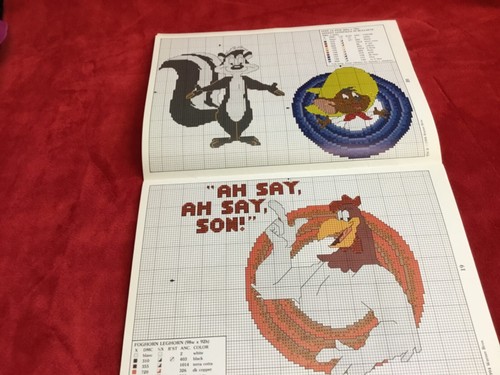 LOONEY TUNES Cross Stitch 22 Designs Bugs Tweety Taz (plus waste canvas) - Picture 6 of 11