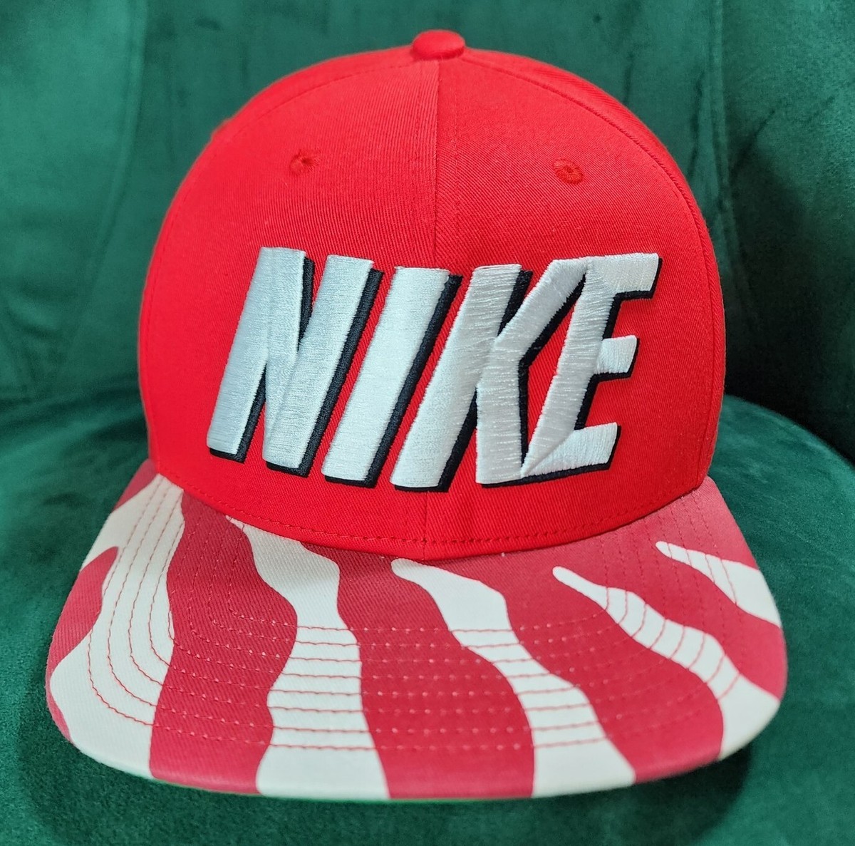 Nike キャップ 1Size Nike S1ZE Just Do It Zebra Pattern Snapback Hat Red Big Nike Spell