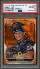 BB - 2023 Bowman Chrome Sapphire - Orange 42/75 - #208 - Axiel Plaz - PSA 10