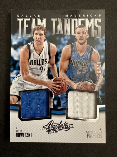 2015-16 Absolute Mem Team Tandems Materials #TTDAL Dirk Nowitzki/C Parsons/99