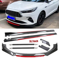 Carbon Fiber Look Red Front Lip Chin Bumper Side Skirt For Ford Fusion Mondeo Carbon Fiber Look Red Front Lip Chin Bumper Side Skirt For Ford Fusion Mondeo