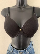Natori Black 132025Understated Contour Underwire Lined Bra Size 34DD
