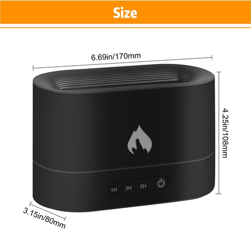 3D Flame Light RGB Air Humidifier Essential USB Oil Diffuser Bedroom Home Decor