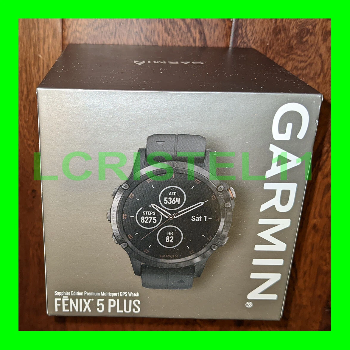 NEW Garmin Fenix 5 Plus 47mm Carbon Gray DLC Titanium Case Black