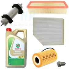 KIT TAGLIANDO COMPLETO OLIO CASTROL 5L + 4 FILTRI PER AUDI A4 2.0 TDI 2007-15