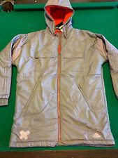 New Mens ADIDAS HARDEN PARKA JACKET HB5421 IRIDESCENT GRAY/QUIET CRIMSON