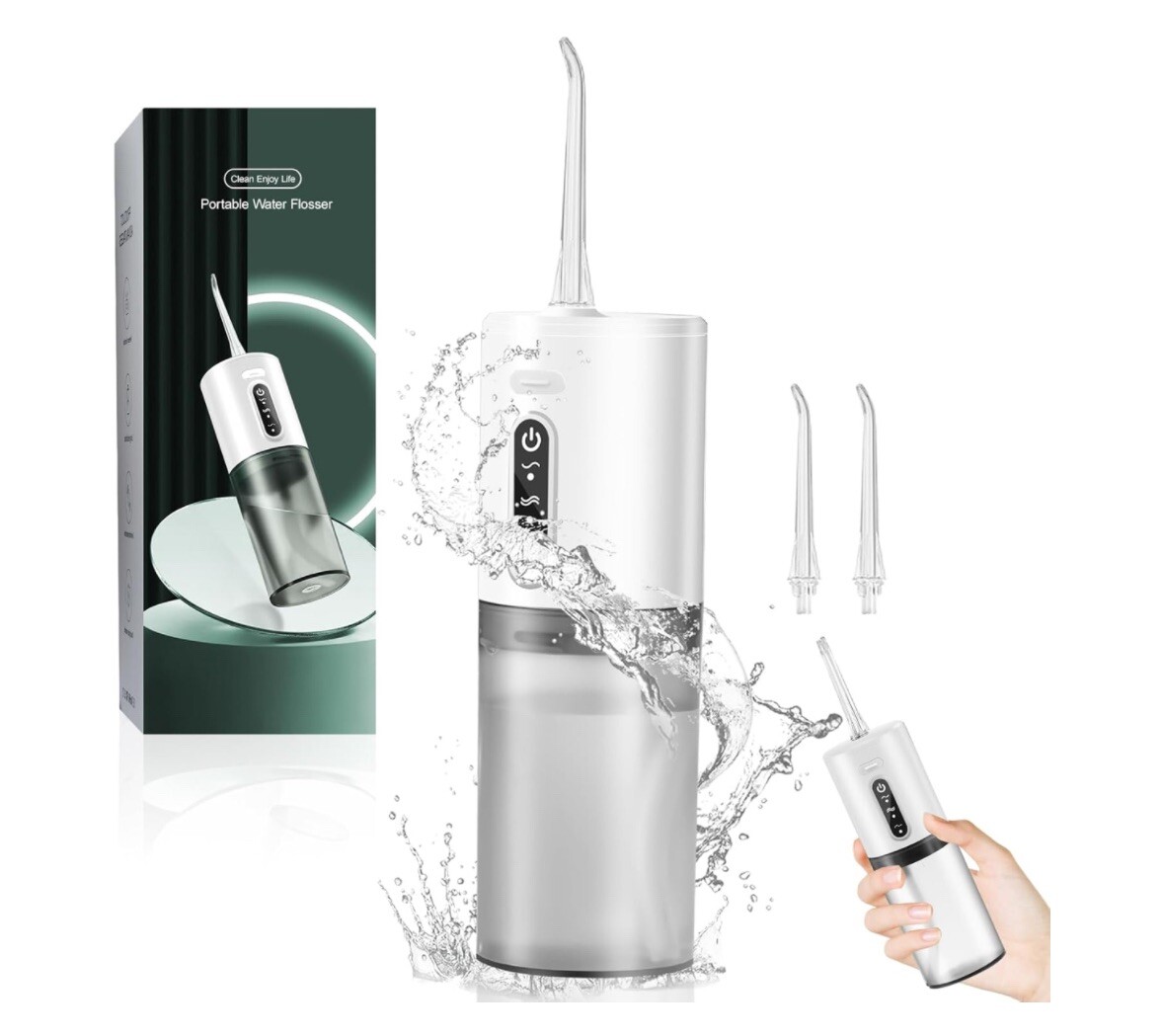 Cordless Water Flosser 3 Speed Dental Oral Irrigator Teeth Cleaner 2 Tips