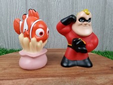 Disney Pixar Bath Squirt Toys Finding Nemo and Incredibles 5"