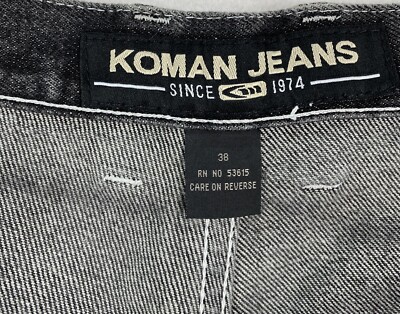 Koman Mens 38 Jean Shorts Vintage Y2K Baggy BLACK Soft Actual 38 x