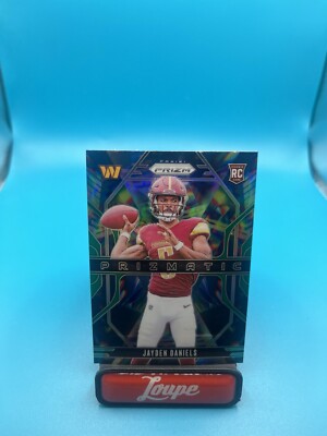 Jayden Daniels 2024 Panini Prizm Prizmatic Green RC #3 Washington Commanders