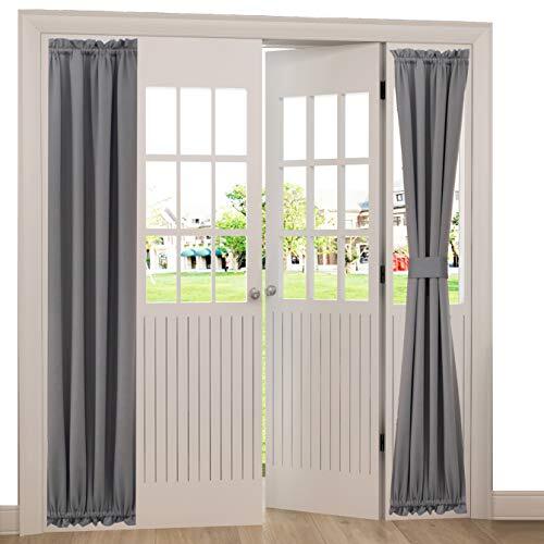 Door Curtains for Sliding Glass Window Thermal 25 in x 72 in (W x L) Grey