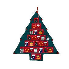 ADVENT CALENDAR Count Down with DAILY POCKETS snowflake Christmas tree shape