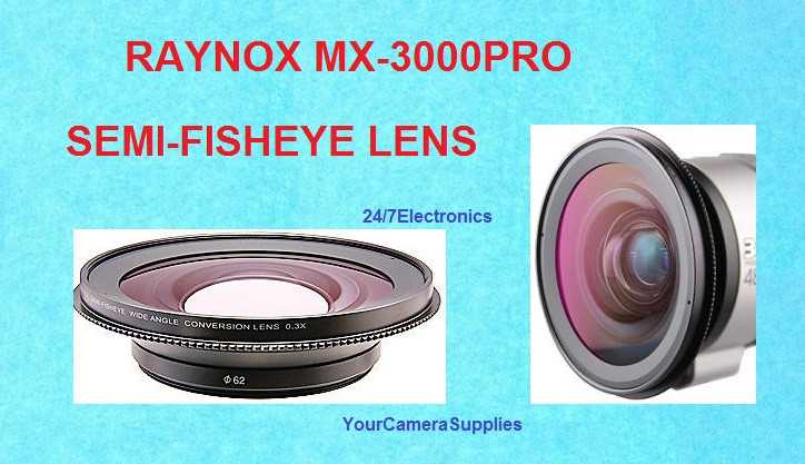 0.3X RAYNOX MX-3000 Pro ULTRA Wide Angle SEMI-FISHEYE LENS 52mm