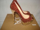 100% AUTH NEW WOMEN LOUBOUTIN LADY PEEP SPIKE 150 PONY PLATFORM PUMPS/HEELS US 6 — photo 6