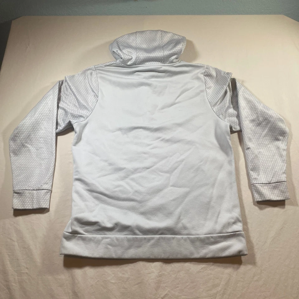 Sudadera con capucha Under Armour polar para hombre M blanca con estampado hexagonal gris Foto 2 de 4