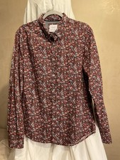 Denim  Flower Ricky Singh Long Sleeve Floral Button Down Large