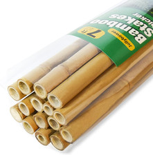 15Pcs 3/4" D Thicker Heavy Duty Bamboo Stakes, 7FT Plant Stakes, Natural Garden