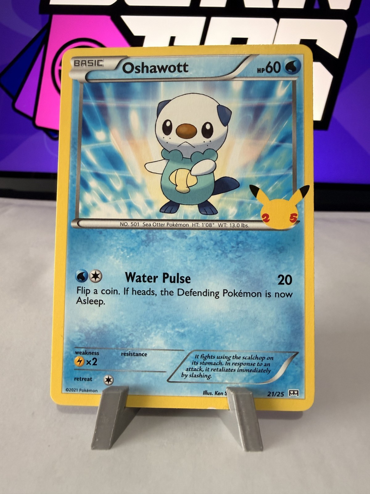 🌊 Oshawott 21/25 – McDonald’s 25th Anniversary – Pokemon TCG 2021 🌊