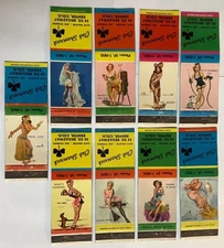 1930-40’s GIRLIE Matchbook Flats Club Shamrock, Denver Colorado 1.5” FS Lot (9)