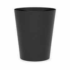 2.4 Gallon Matte Plastic Kitchen Lidless Trash Can black