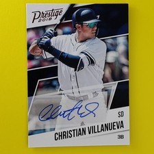 2018 Panini Chronicles #PA-CV Christian Villanueva Prestige Auto Red #/199