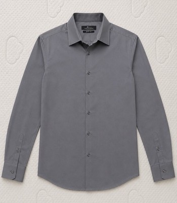Marc Anthony Slim Fit Dress Shirt Gray Long Sleeve Button Front Men s 15.5 32/33