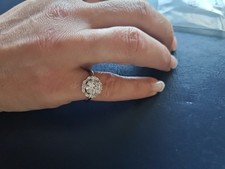 Ring Größe 6 In 925er Silber, Großer Klarer Stein, Damen Schmuck