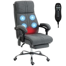 Image of Vinsetto Vibration Massage Office Chair with Heat, Footrest, Grey
