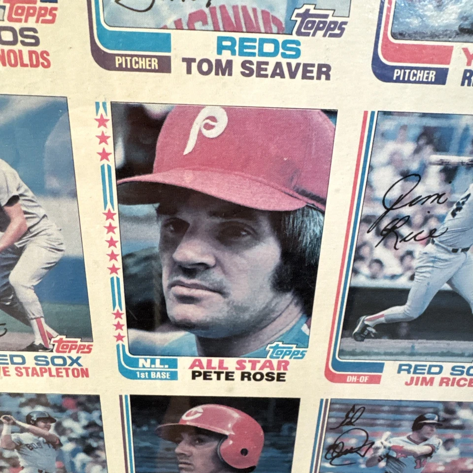 ¡GUARDADO EN PLEXIGLÁS! Hoja sin cortar de béisbol Topps 1982 completa 132 tarjetas Foto 3 de 4