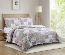 Brilliant Sunshine Roses Toile Quilt Set 3-Piece Bedding Sets Traditional