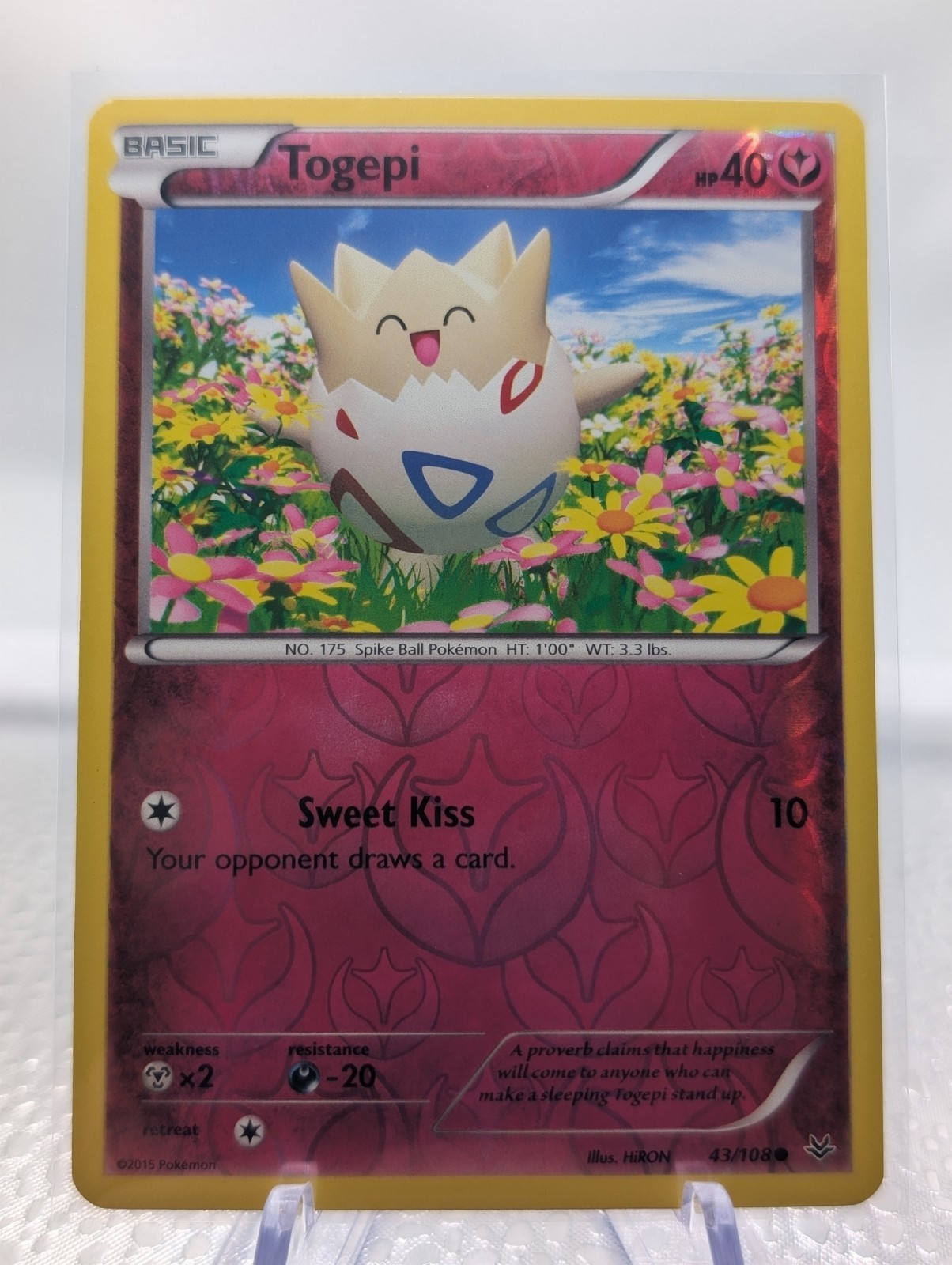 Togepi 43/108 Roaring Skies Reverse Holo Light Play