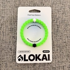 Lokai Neon Green Bracelet Medium Limited  Edition Water Mt Everest  Dead Sea 