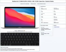 MacBook Air 13" 2020 M1 (CPU 8 / GPU 8) - 8 Go - 512 Go - Allemand