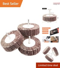 5 Pack Flap Wheels Aluminum Oxide 3.15x1 inch for Rust Removal Polishing Grin...
