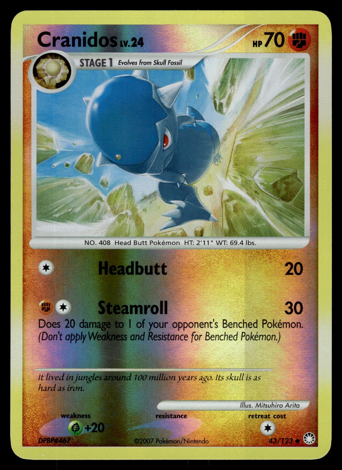 CRANIDOS - 43/123 Uncommon Mysterious Treasures Pokemon LP