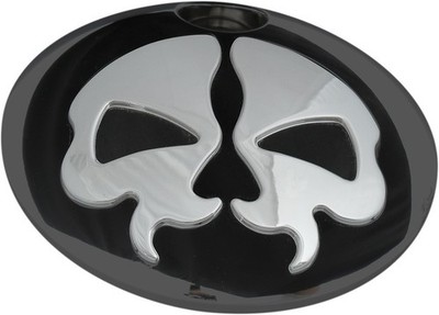 Drag Specialties Split Skull Fuel Door Black/Natural Harley Davidson