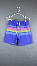 Chubbies Shorts Mens Small Purple Stripe Swim Trunks 7 Inseam Drawstring Lined