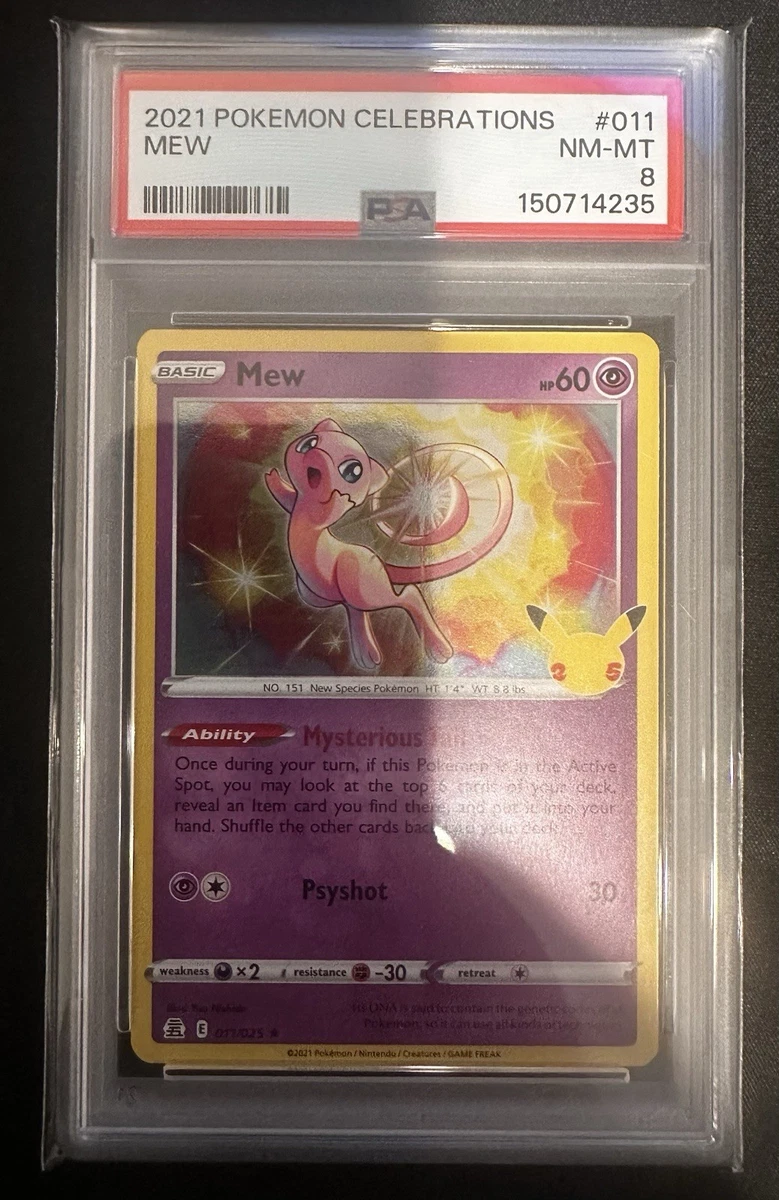 Pokémon TCG Grade 8 Mew Individual Collectible Card Game Cards for