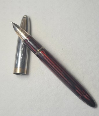 Vintage Sheaffer Tuckaway 14k Lifetime Nib Fountain Pen White Dot Red Black