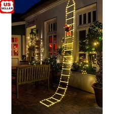 2025 Christmas Lights Rope Ladder Santa 8 Modes Waterproof Outdoor Decor New