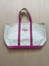 Vintage L.L. Bean Boat Tote Pink Canvas Bag Usa Made