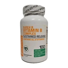 Bronson Super B Vitamin B Complex Sustained Slow Release 100 Ct Exp. 4/27