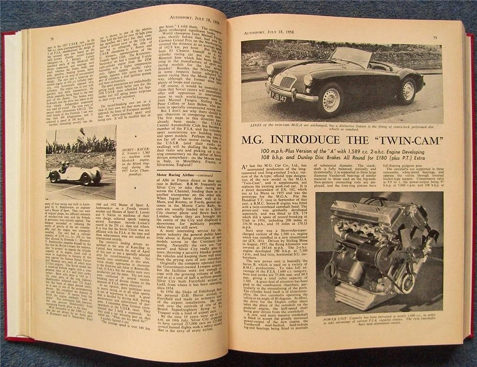 AUTOSPORT July to Dec 1958 BOUND VOLUME 17 XVII Motor Racing Car Magazines F1 - Image 4 of 4