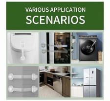 12 Pack Child Safety Cabinet Locks Clear Adj Baby Proofing Straps No Drill