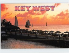 Postcard Sunset Scene in Key West Florida USA