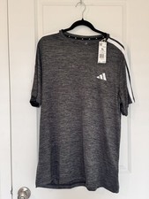 adidas Mens XL Activewear T-Shirt Gray/White ...