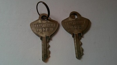 Vintage Matched Pair Genuine Craftsman Toolbox Keys LL 126 W