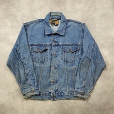 Route 66 Denim Jacket Mens Medium Vintage Western Trucker, Blue