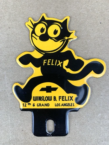 VINTAGE CHEVROLET WINSLOW & FELIX CHEVY GAS STATION PORCELAIN OIL TOPPER SIGN